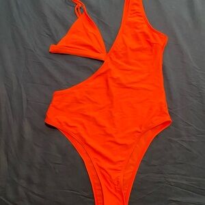 One Piece Swimsuit - Neon Orange
